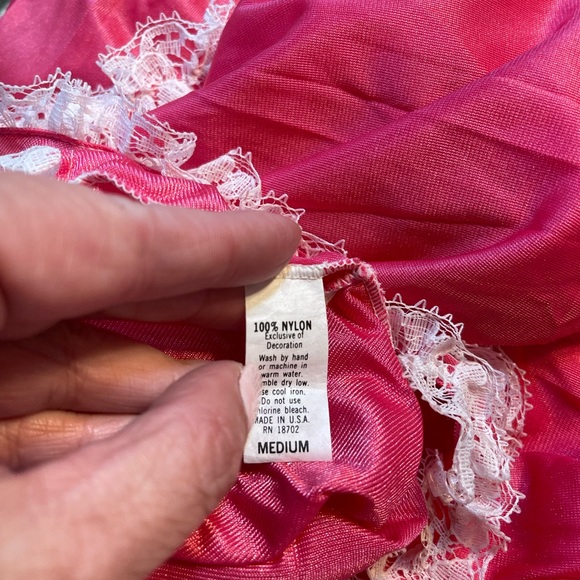 Vintage Unbranded Pink Nightgown with Lace Size Medium - Picture 5 of 6